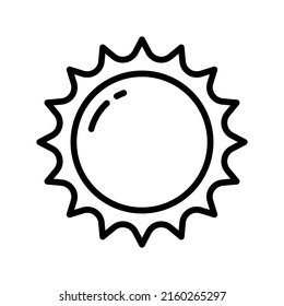 Sun Icon. Line Art Style Design Isolated On White Background