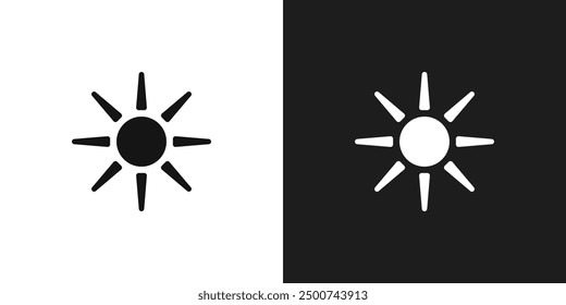 Sun icon line art vector