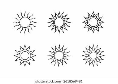Ilustración vectorial de arte Sun Icon Line