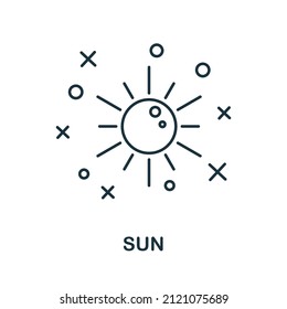 Sun icon. Line element from space collection. Linear Sun icon sign for web design, infographics and more.