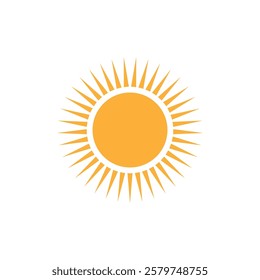 sun icon line flat vector