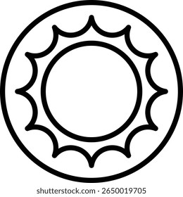 sun icon in line style outline symbol vector illustration

