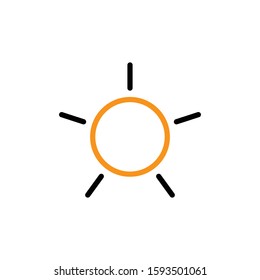 Sun icon. Line and two colour design template