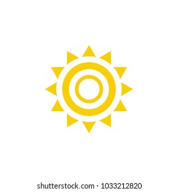 Sun icon. Sun line vector icon isolated on white background. 