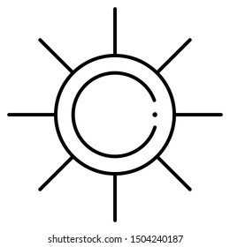 Sun icon lineal vector illustration