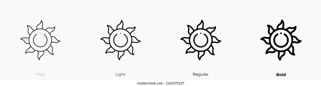 sun icon. Linear style sign isolated on white background. Vector illustration.