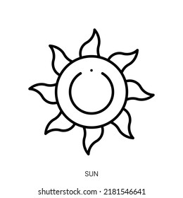 sun icon. Linear style sign isolated on white background. Vector illustration
