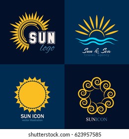 Sun icon logo collection. Vector illustration