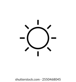 Design do logotipo do ícone da Sun. Símbolo e sinal de brilho