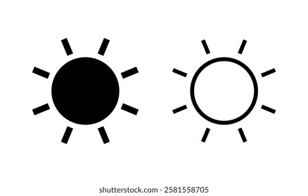 Sun icon logo design. Brightness sign and symbol
