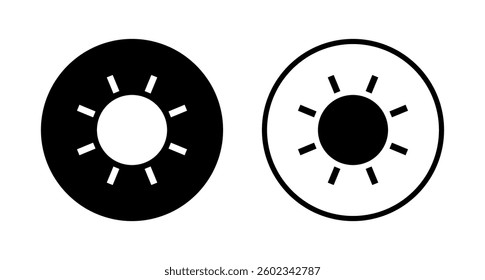 Sun icon logo design. Brightness sign and symbol
