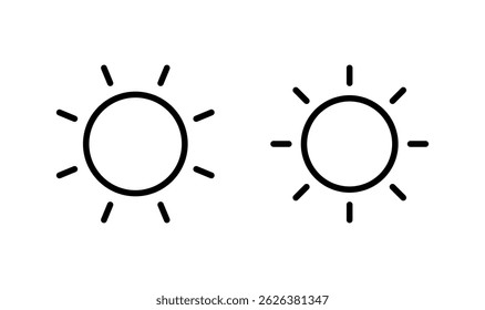 Sun icon logo design. Brightness sign and symbol