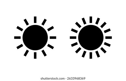 Sun icon logo design. Brightness sign and symbol