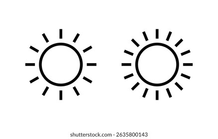 Sun icon logo design. Brightness sign and symbol