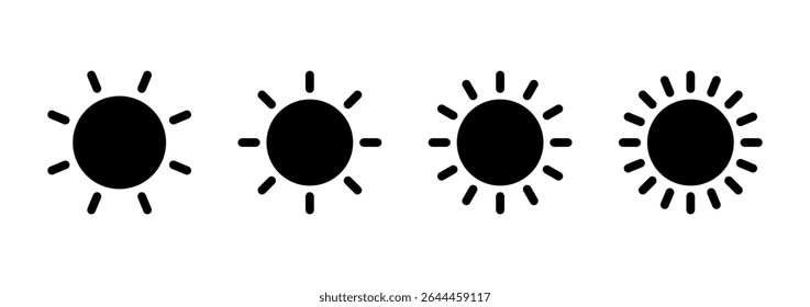 Sun icon logo design. Brightness sign and symbol
