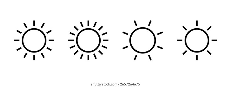 Diseño del logotipo del icono del sol. Signo y símbolo del brillo