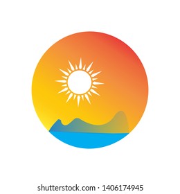 sun icon logo design illustration vector template