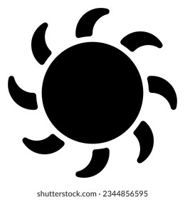 Sun icon or logo illustration black style