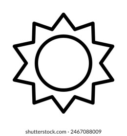 sun icon or logo illustration outline black style
