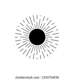 Sun icon, logo isolated on white background