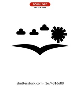 Sonnensymbol oder Logo einzeln auf Zeichen Vektorillustration Illustration - hochwertige Vektorsymbole mit schwarzem Hintergrund
