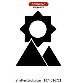 Icono de sol o logotipo símbolo de signo aislado ilustración vectorial - iconos vectoriales de estilo negro de alta calidad
