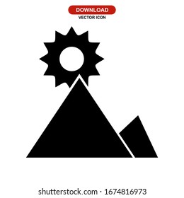 Icono de sol o logotipo símbolo de signo aislado ilustración vectorial - iconos vectoriales de estilo negro de alta calidad
