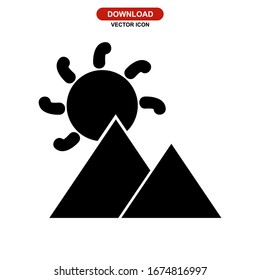 Icono de sol o logotipo símbolo de signo aislado ilustración vectorial - iconos vectoriales de estilo negro de alta calidad
