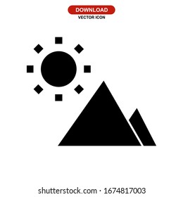 Icono de sol o logotipo símbolo de signo aislado ilustración vectorial - iconos vectoriales de estilo negro de alta calidad
