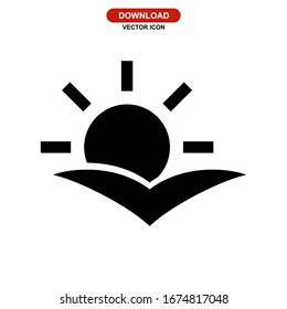 Icono de sol o logotipo símbolo de signo aislado ilustración vectorial - iconos vectoriales de estilo negro de alta calidad
