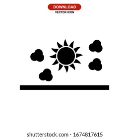 Sonnensymbol oder Logo einzeln auf Zeichen Vektorillustration Illustration - hochwertige Vektorsymbole mit schwarzem Hintergrund
