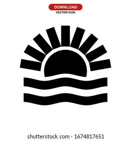 Icono de sol o logotipo símbolo de signo aislado ilustración vectorial - iconos vectoriales de estilo negro de alta calidad

