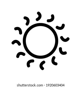 Sonnensymbol oder Logo einzeln auf Zeichen, Vektorgrafik - hochwertige Vektorsymbole in schwarzem Stil
