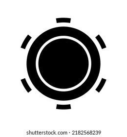Sonnensymbol oder Logo einzeln auf Zeichen, Vektorgrafik - hochwertige Vektorsymbole in schwarzem Stil

