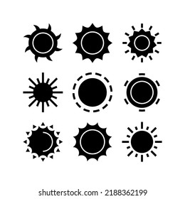 icono solar o logotipo símbolo de signo aislado ilustración vectorial - Colección de iconos vectoriales de estilo negro de alta calidad
