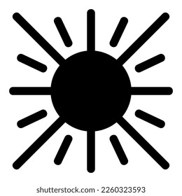 Sonnensymbol oder Logo einzeln auf Zeichen, Vektorgrafik - hochwertige Vektorsymbole in schwarzem Stil