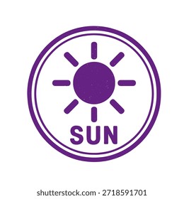 Vector del sello del logotipo del icono del sol en el fondo blanco
Icono de sello de Vector