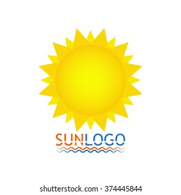 Sun icon, logo. Summer design. Vector illustration