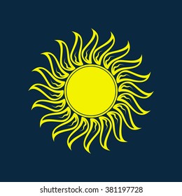 Sun icon. Sun logo. Summer design. Vector illustration