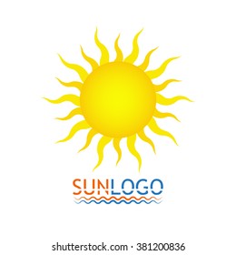 Sun icon, logo. Summer design. Vector illustration