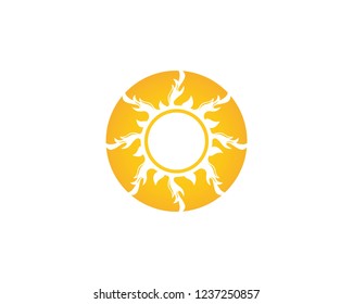 Sun icon logo template vector