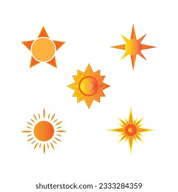 sun icon logo vector design template