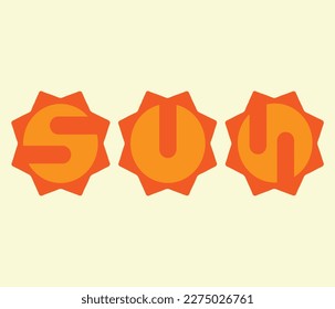 Sun icon. Sun Logo. Sun vector flat design. Sun vector Illustration. Fit for mascot, children's book, icon, t-shirt design, etc.