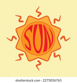 Sun icon. Sun Logo. Sun vector flat design. Sun vector Illustration. Fit for mascot, children's book, icon, t-shirt design, etc.