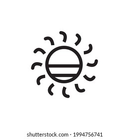 sun icon or logo vector illustration of isolated sign symbol, vector illustration with high quality black outline.