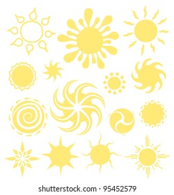Sun icon logotype vector set