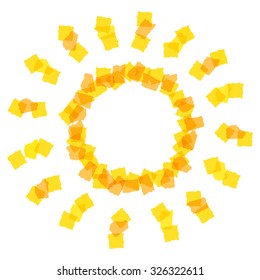 Sun icon made by orange pieces
