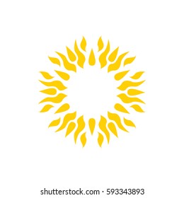 Sun icon. Mandala. Tattoo
