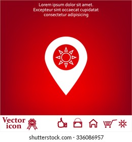 sun icon map pin