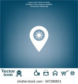 sun icon map pin
